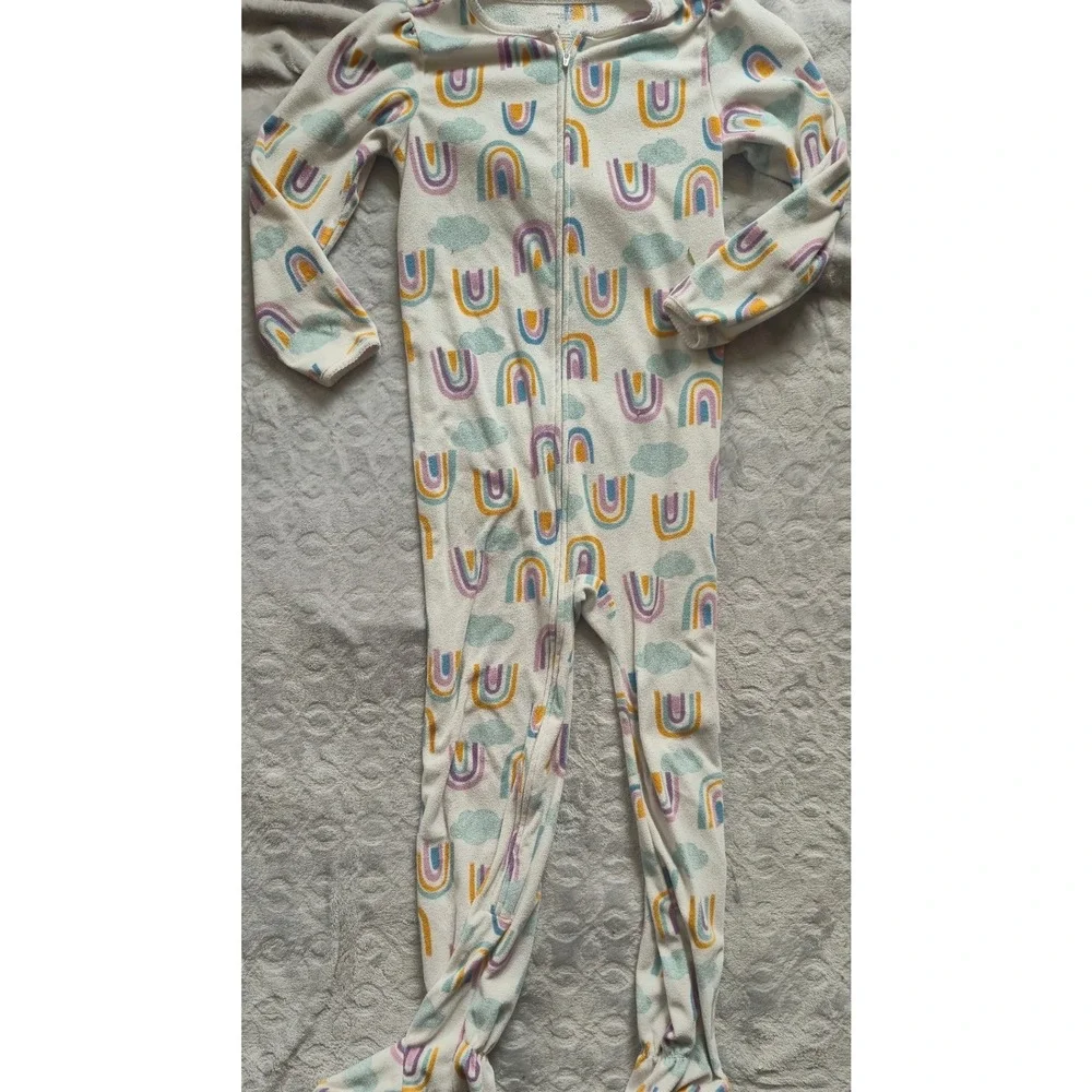 The Childrens Place Girls Size 7/8 Rainbow Pajama & Shirt Bundle 4pc Set‎